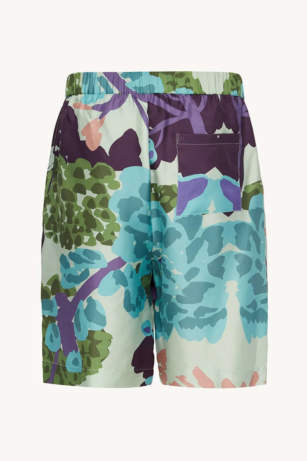 Men relaxed fit shorts in floral blue