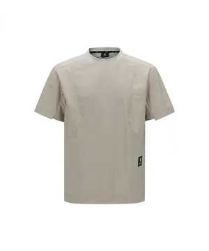 Men Woven Sleeve Crew Neck - Beige
