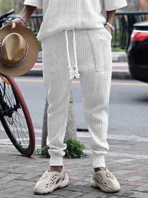 Men's Hip-Hop Jacquard Drawstring Jogger Pants