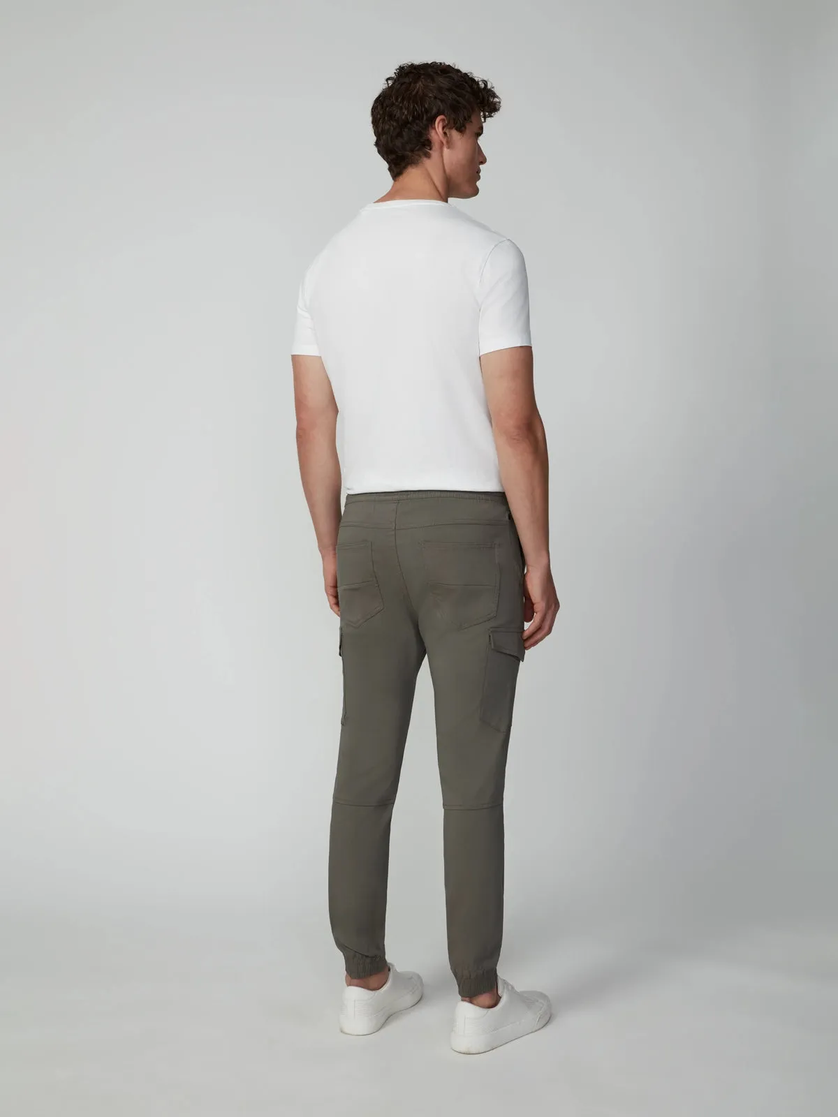 Men's Solid Bungee Cargo Jogger