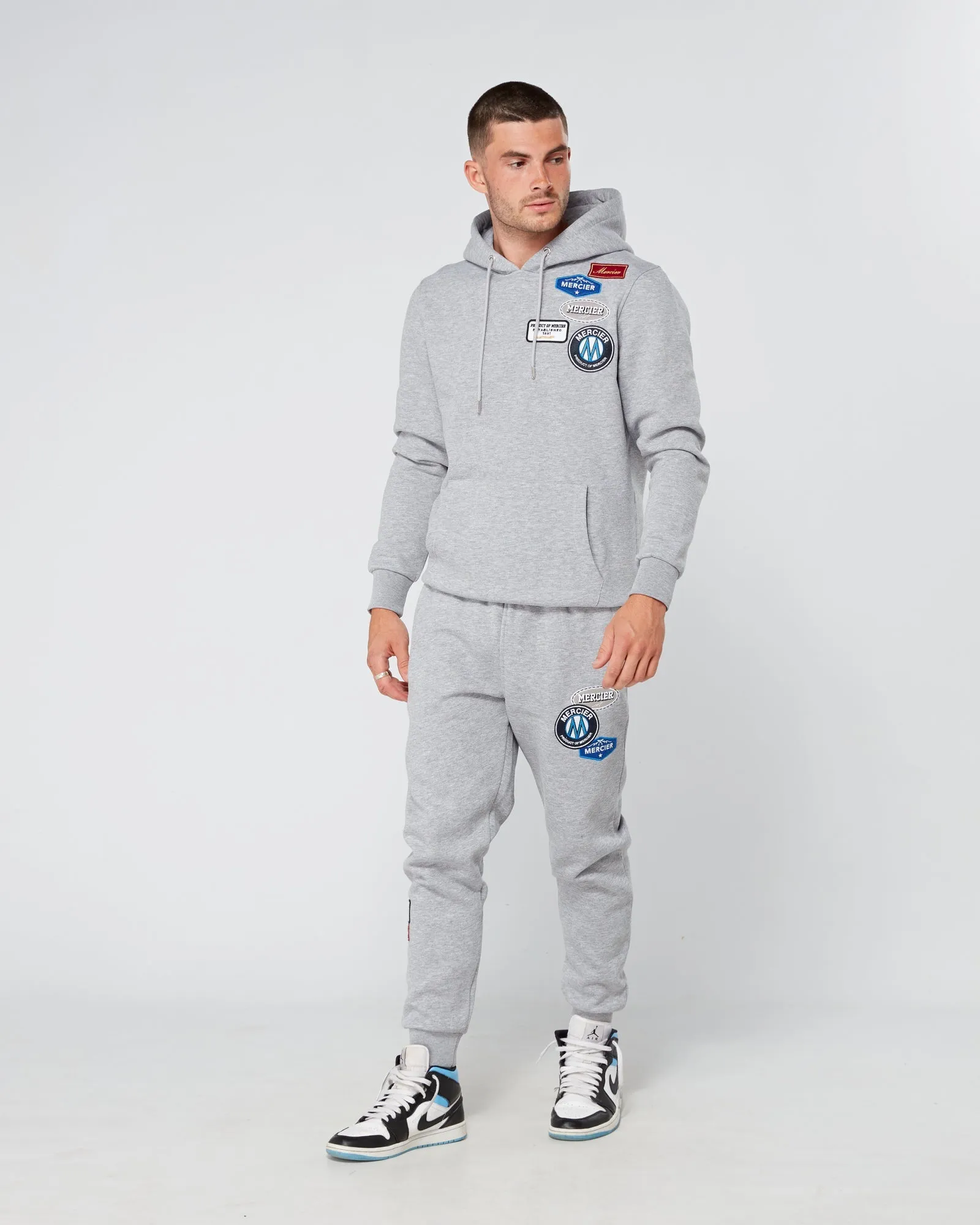 Mercier Badge Jogger Grey Marl