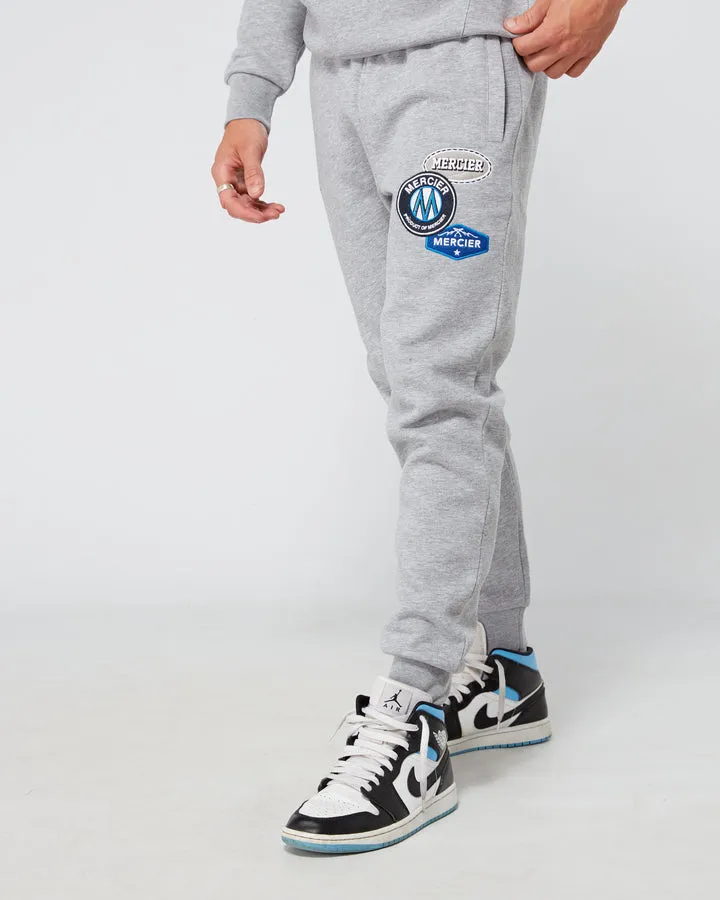 Mercier Badge Jogger Grey Marl