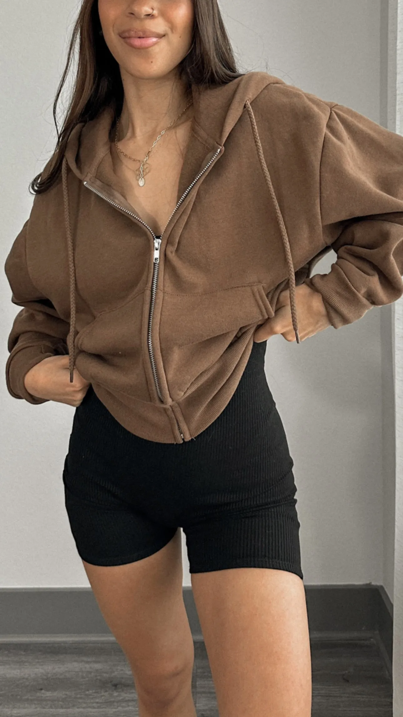 Meyer Zip Hoodie (chocolate)-FINAL SALE