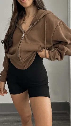 Meyer Zip Hoodie (chocolate)-FINAL SALE