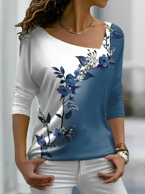 Michelle® | Color Block Floral T-Shirt
