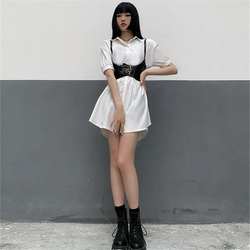 Mid Length White Shirt Dress ER5765