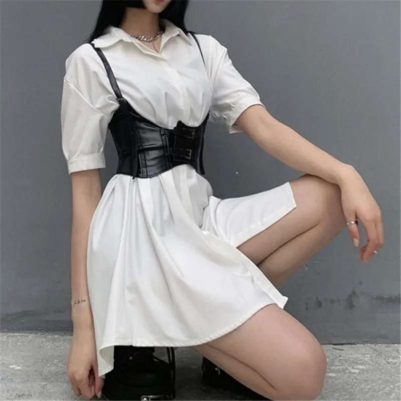 Mid Length White Shirt Dress ER5765