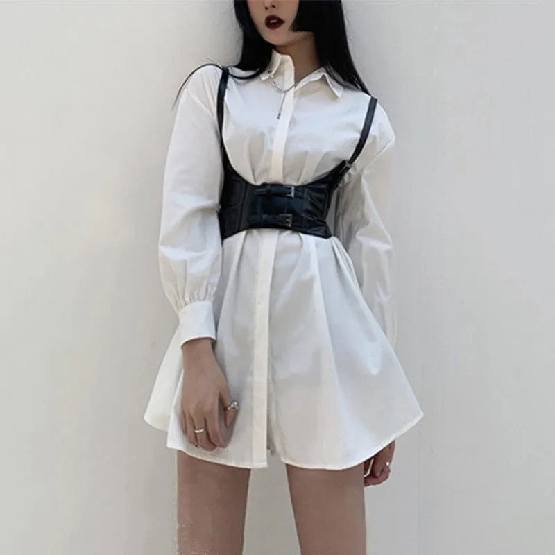 Mid Length White Shirt Dress ER5765