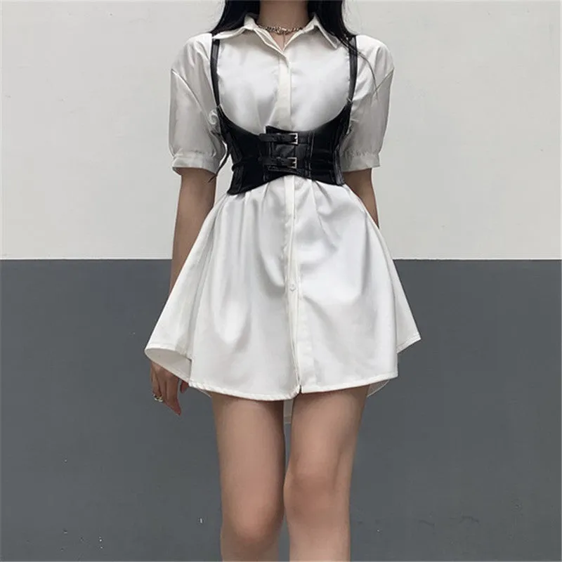 Mid Length White Shirt Dress ER5765