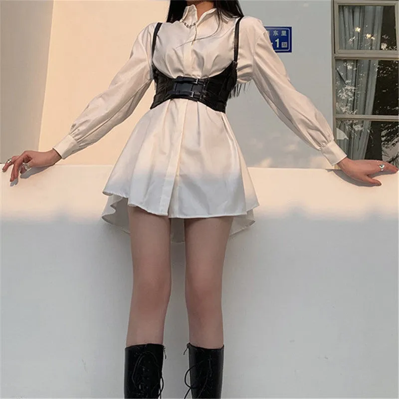 Mid Length White Shirt Dress ER5765