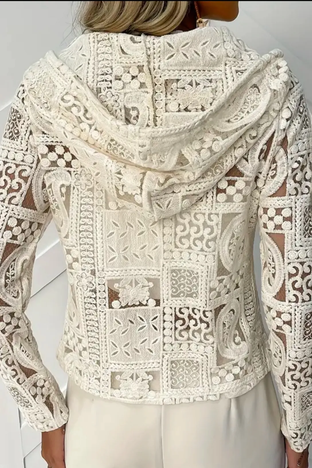 Mixed Lacey Print Hoody