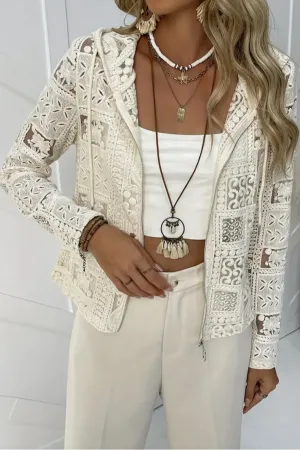 Mixed Lacey Print Hoody