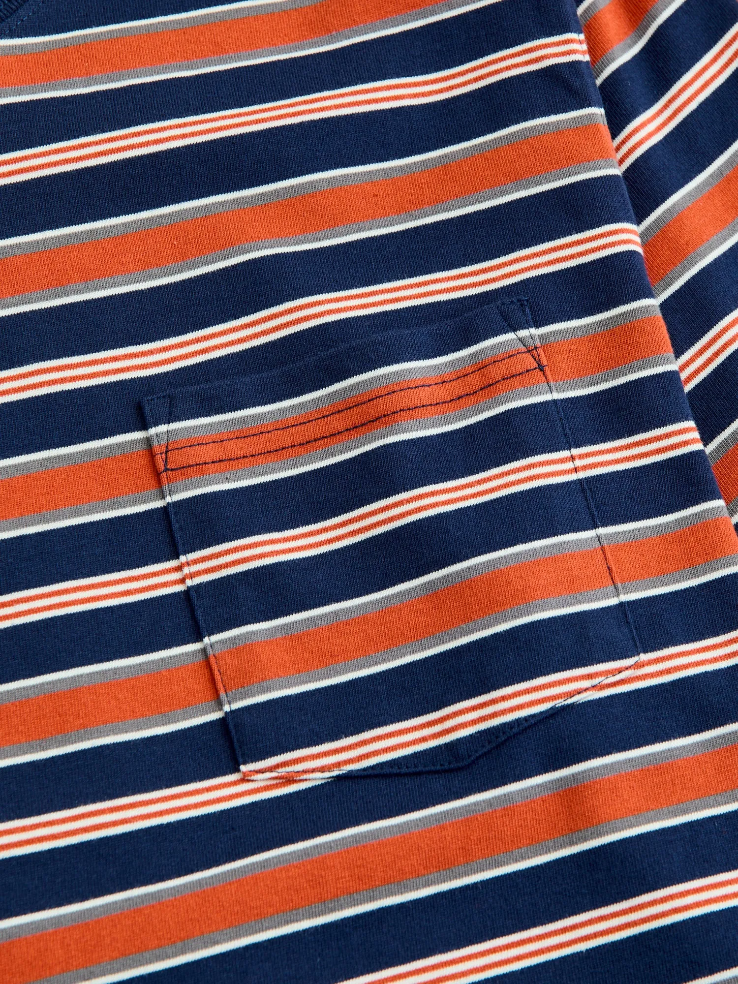 Multistripe Pocket T-Shirt in Navy