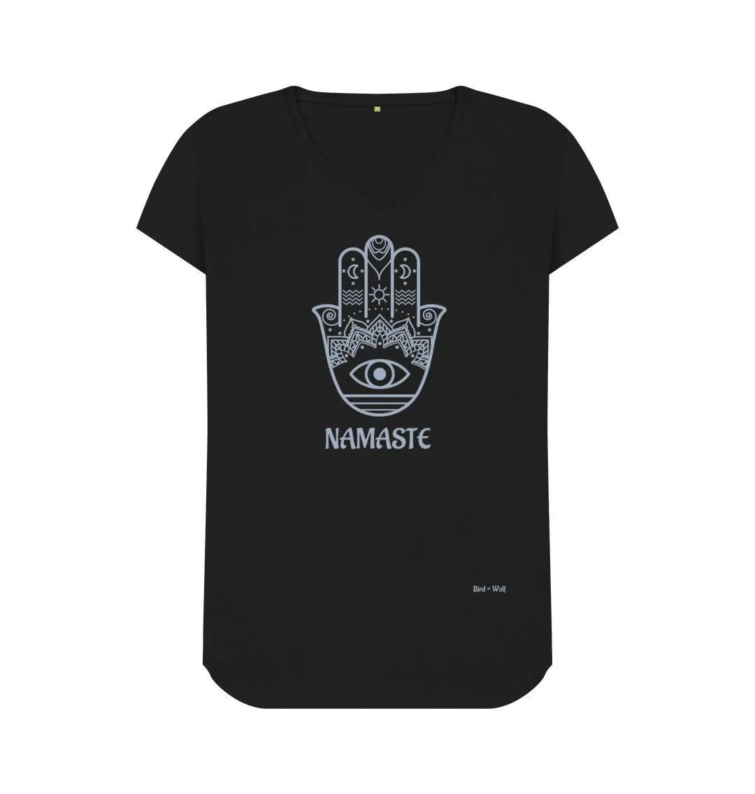 Namaste V Neck Tee