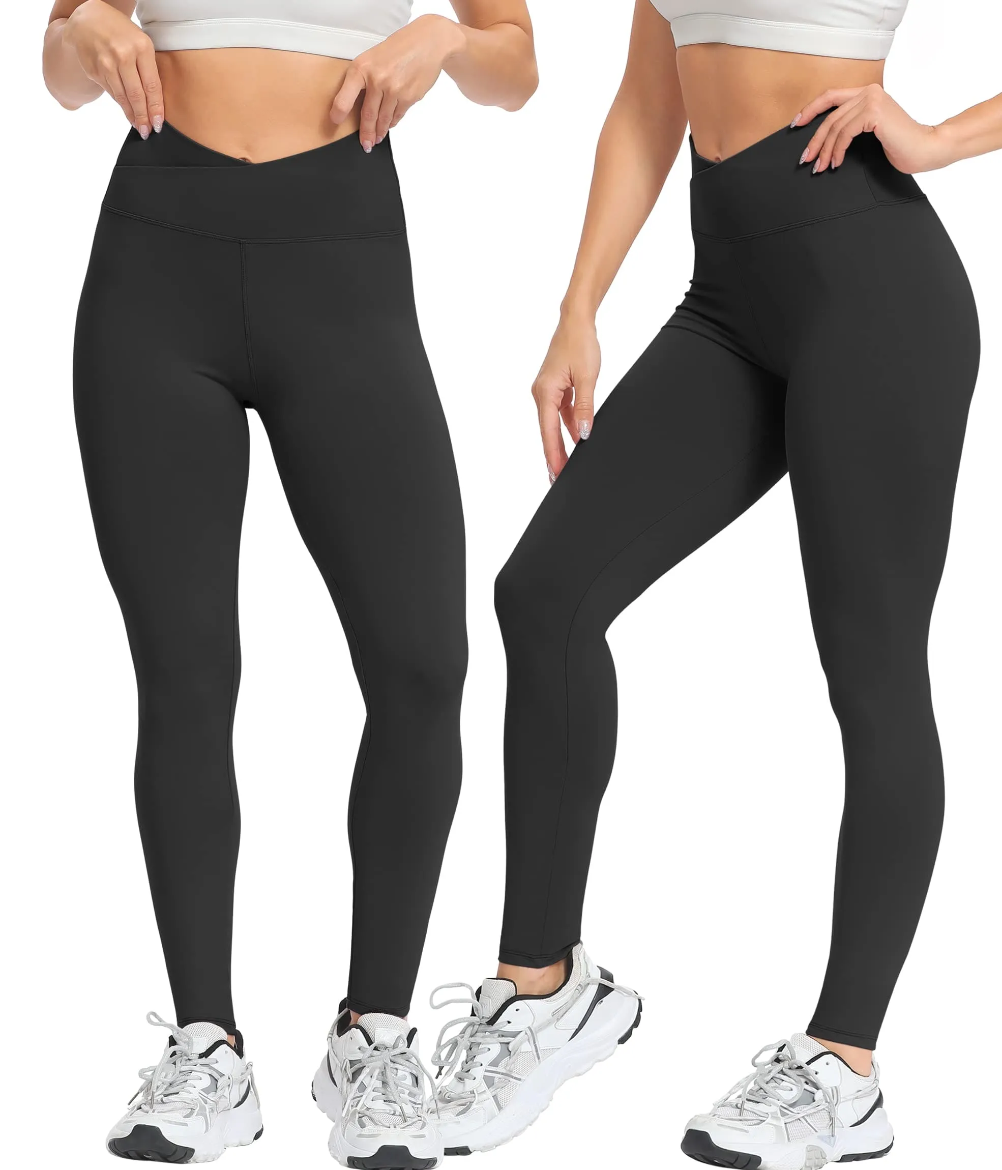 Natural Feelings Buttercloud Cross Waist Leggings for Women High Waist Cross Leggings Yoga Workout PantsTight