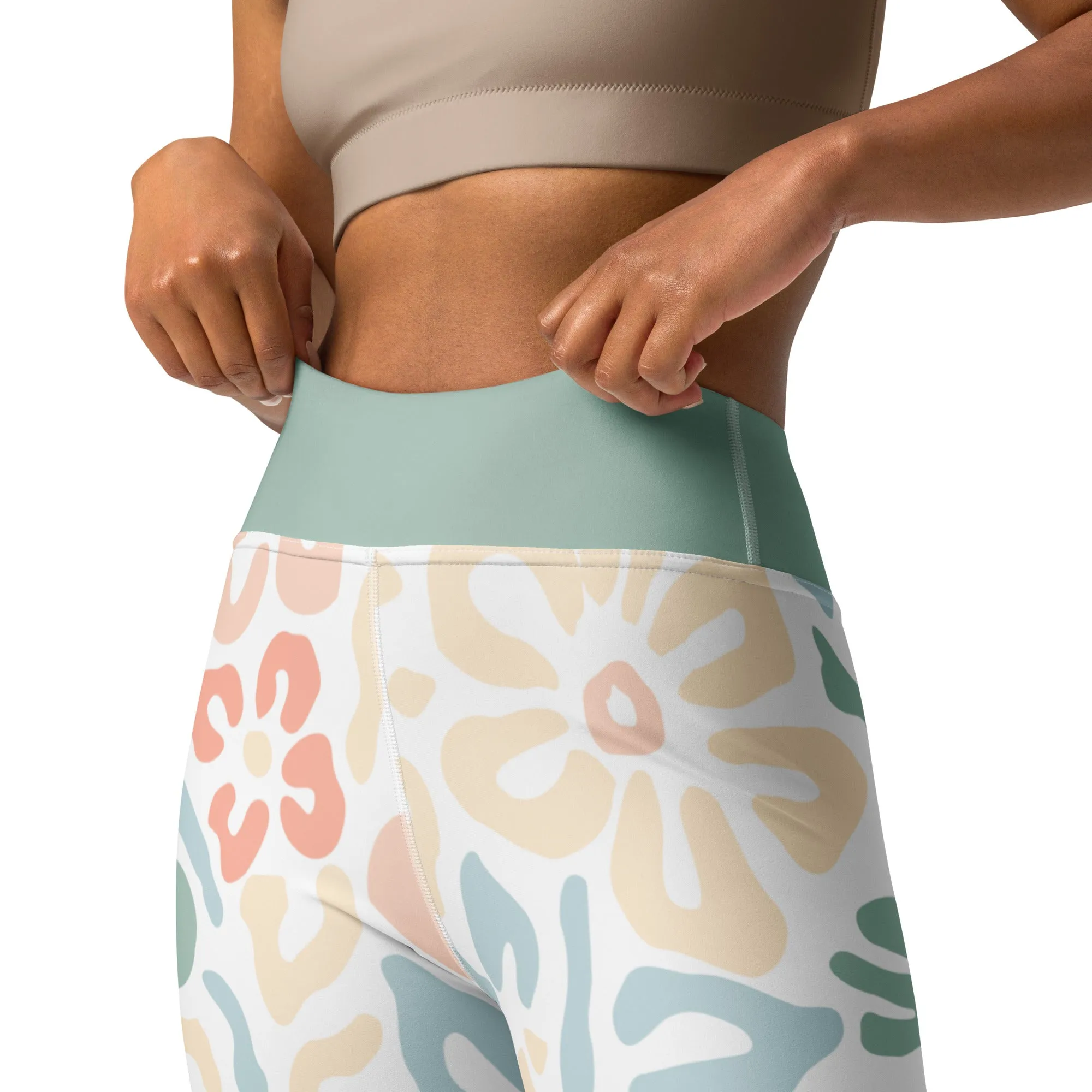 Nautical Blossoms Yoga Leggings