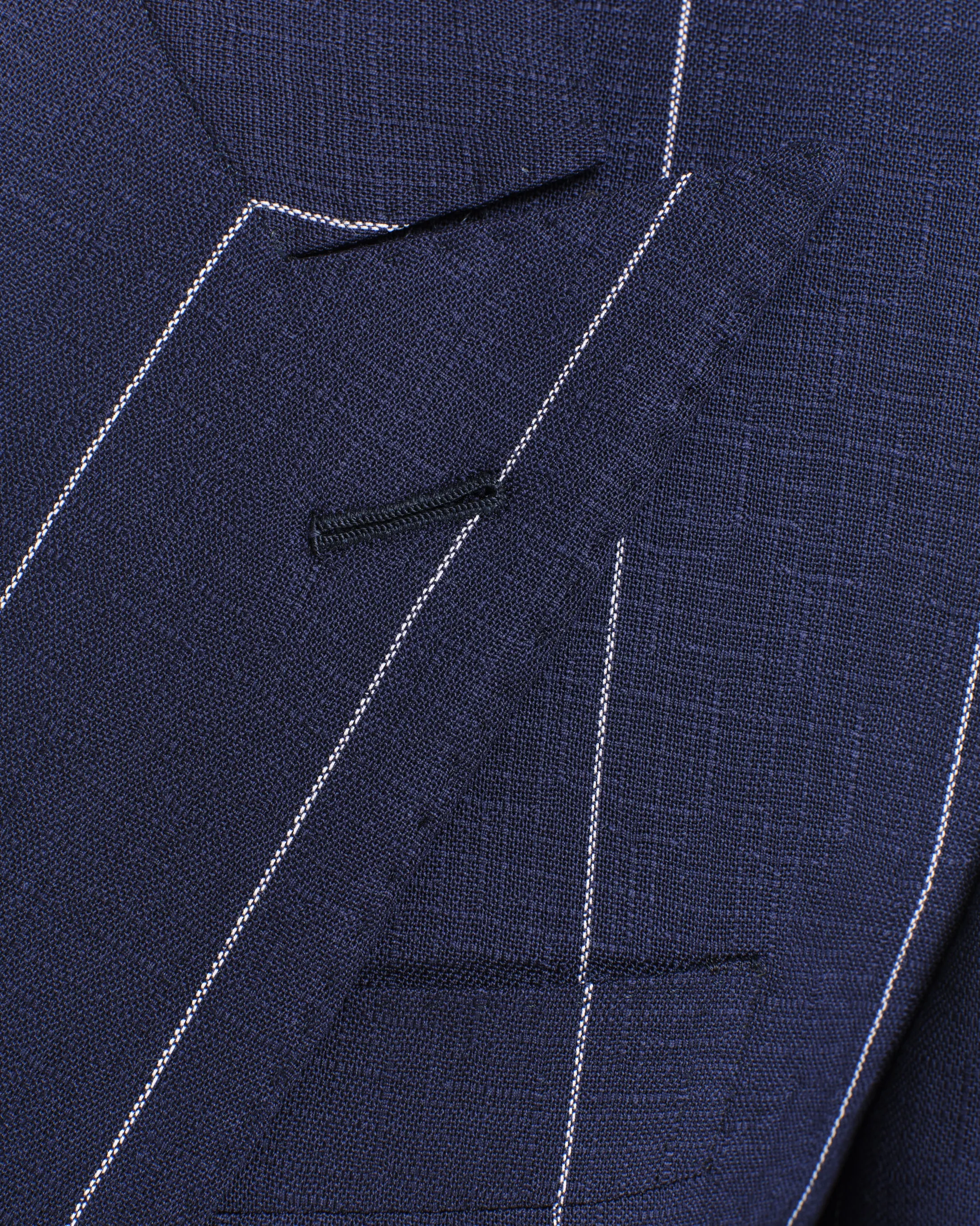 Navy Broad Stripe Double-Breasted Drape Suit