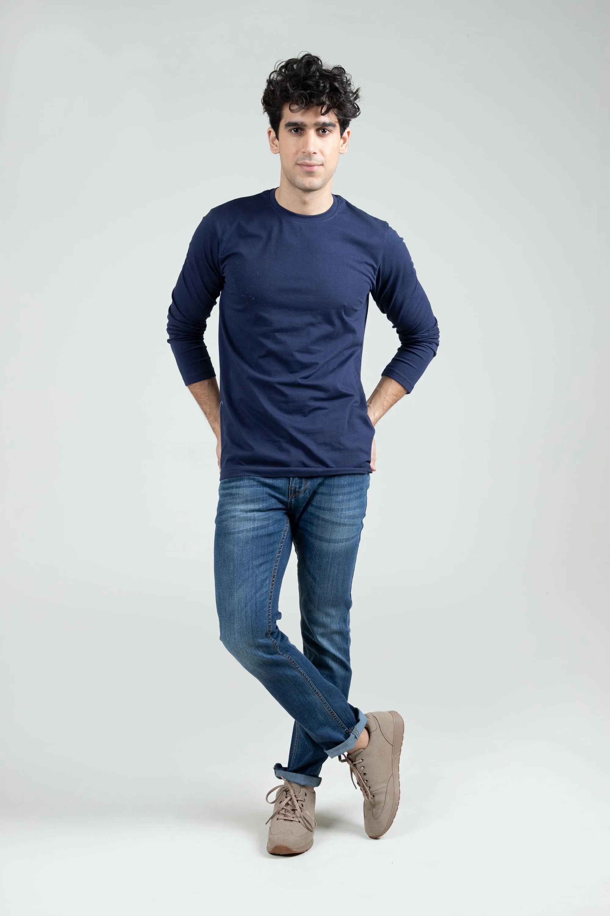 Navy Crewneck T-Shirt