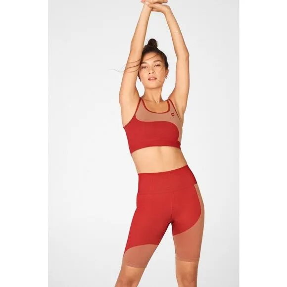 New Fabletics Sunny Reversible Sports Bra   Bike Short Seamless Set size L