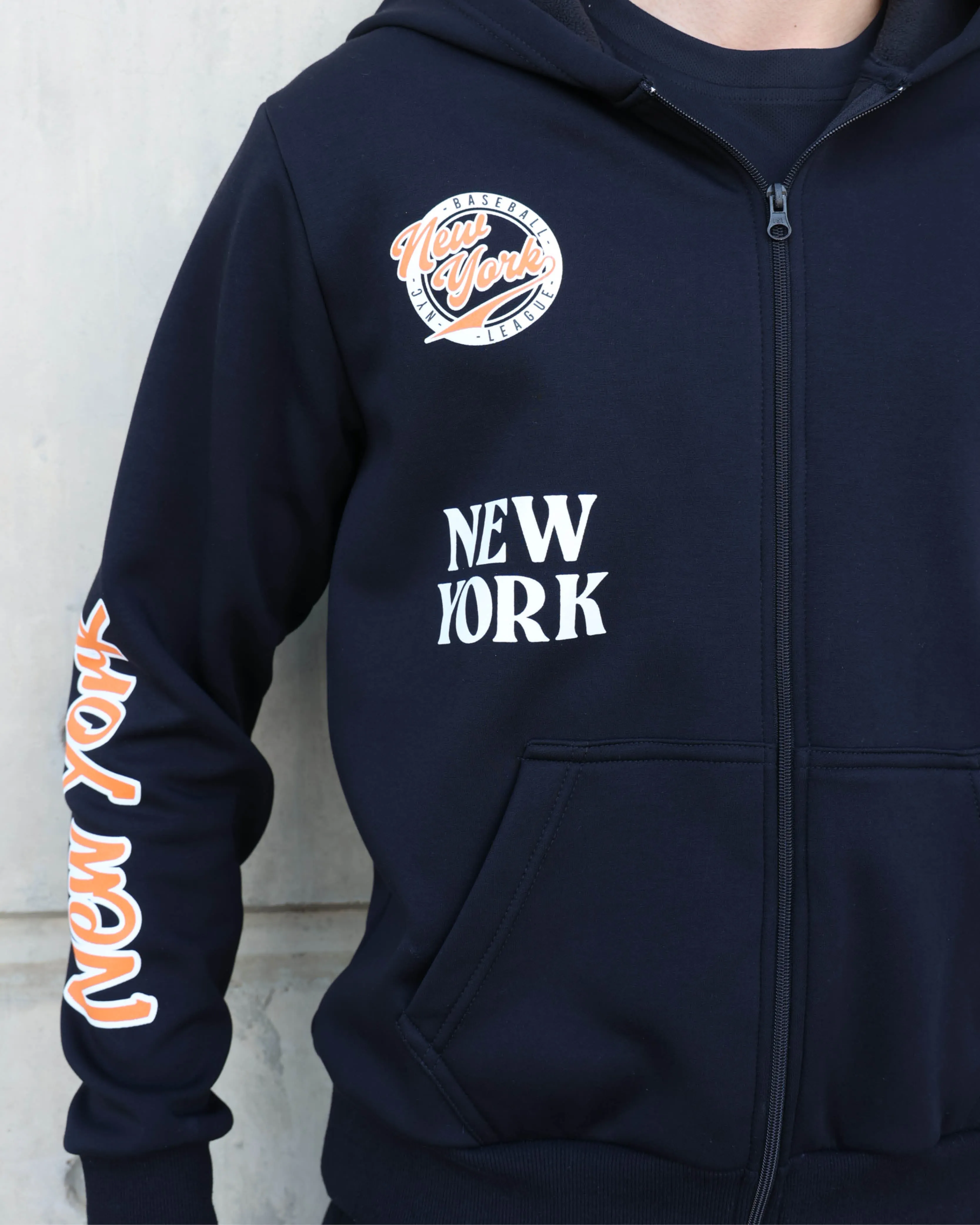 New York Zip-Up Baseball Hoodie