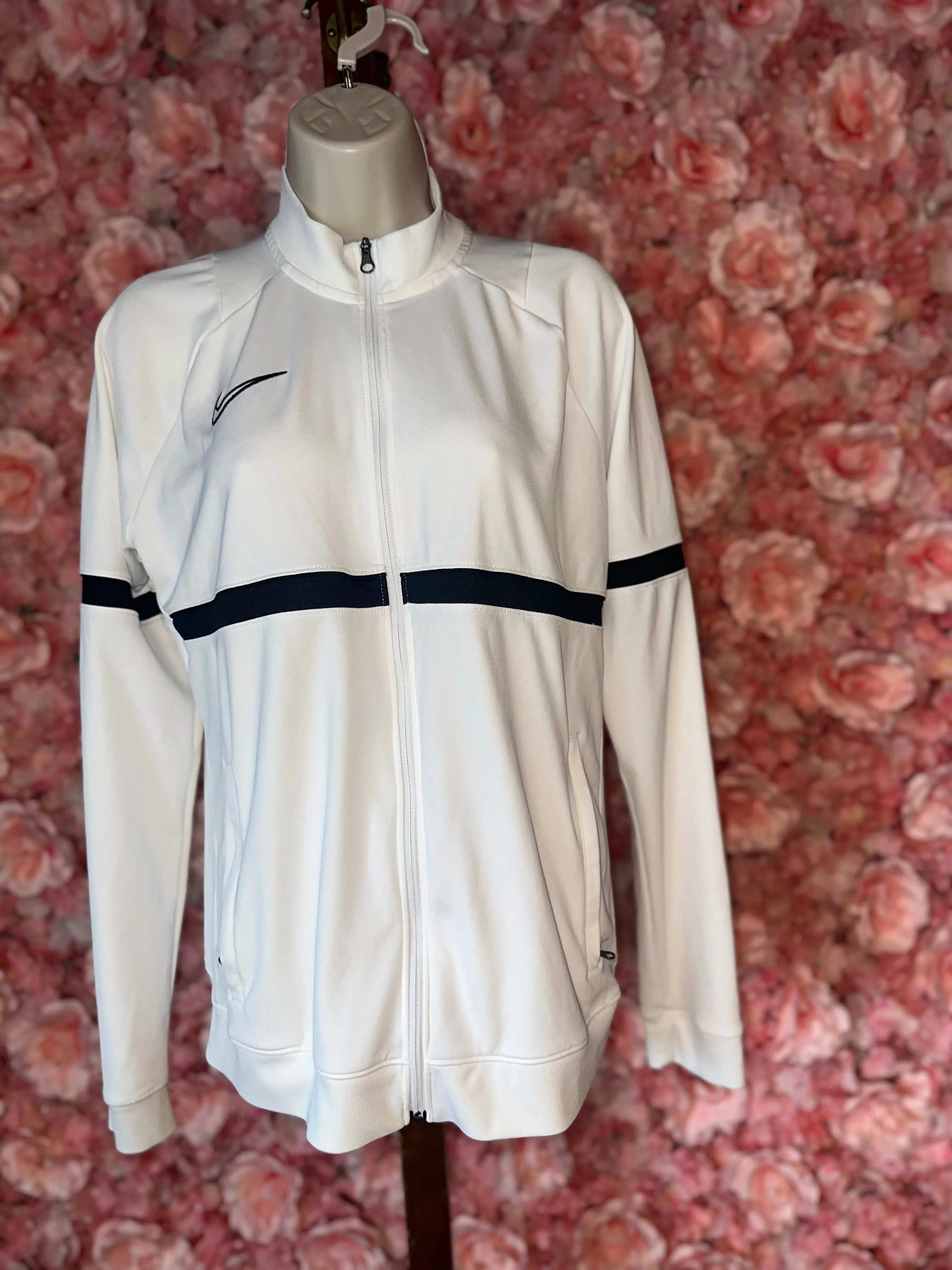 Nike (Medium) B&W Dri-Fit Zip Up Sporty Jacket