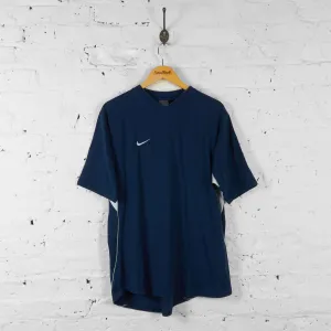Nike V Neck T Shirt - Blue - L