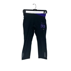 Nike Womens XS Black & Purple Dri-Fit "Just Do It" Capri Leggings #8045
