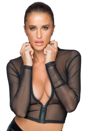 Noir Handmade Powernet Transparent Top