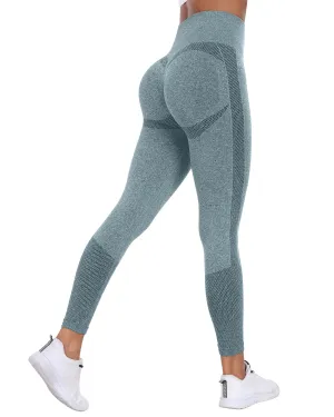 NORMOV Seamless Workout Butt Lifting Leggings - Booty Scrunch Gym Leggings for Women(AB Blue,S)
