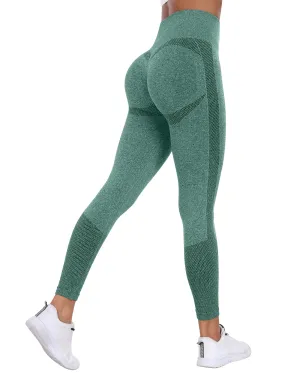 NORMOV Seamless Workout Butt Lifting Leggings - Booty Scrunch Gym Leggings for Women(AB Forest Green,S)
