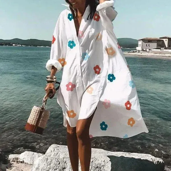 Nova - Fashionable shirt dress White dress