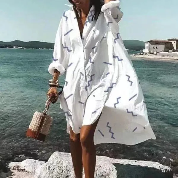 Nova - Fashionable shirt dress White dress
