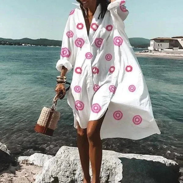 Nova - Fashionable shirt dress White dress