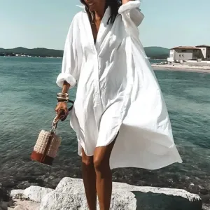 Nova - Fashionable shirt dress White dress