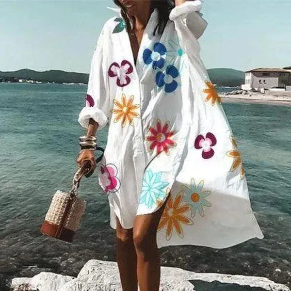 Nova - Fashionable shirt dress White dress