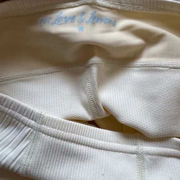 NWT For Love And Lemons Dani Cream Bike Shorts High-Waisted Medium