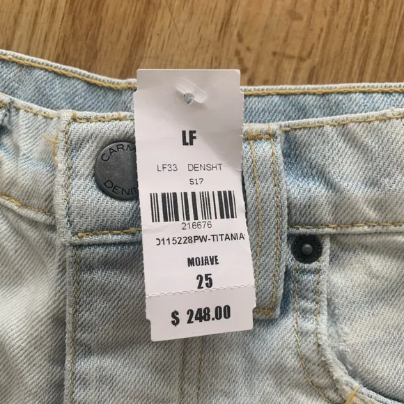 NWT LF Carmar Denim Patchwork Cutoff Shorts