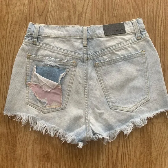 NWT LF Carmar Denim Patchwork Cutoff Shorts