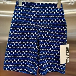 NWT Splits59 Airweight High Waisted Athletic Shorts Spandex Stretch Blue Shell