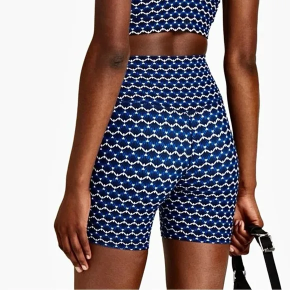 NWT Splits59 Airweight High Waisted Athletic Shorts Spandex Stretch Blue Shell