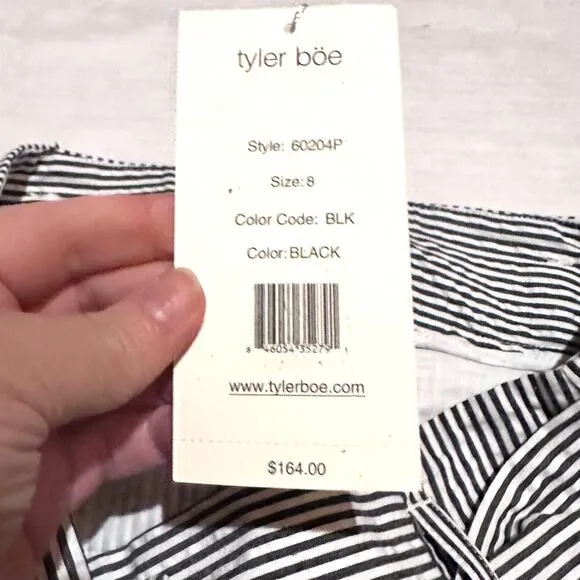 NWT Tyler Boe Black and White Striped Shorts Women's 8