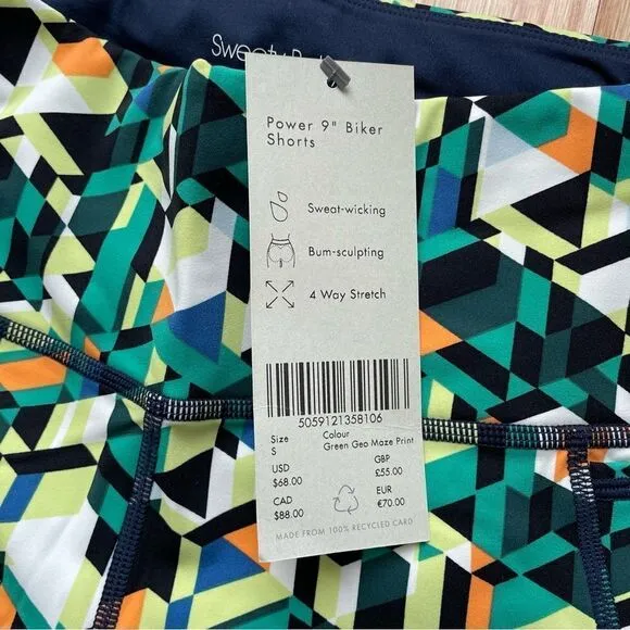 NWT Sweaty Betty Power High-Waisted Pocket Bike Shorts - Size: Small (4-6)
