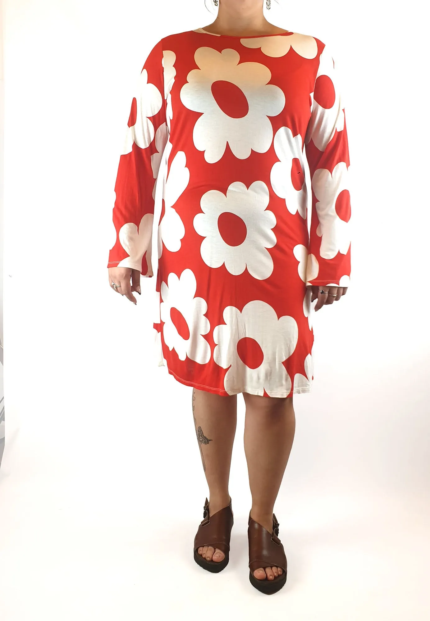 Nyata red and white print dress size 14-16