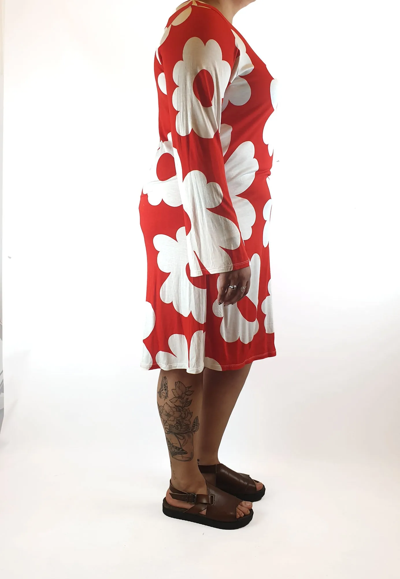 Nyata red and white print dress size 14-16