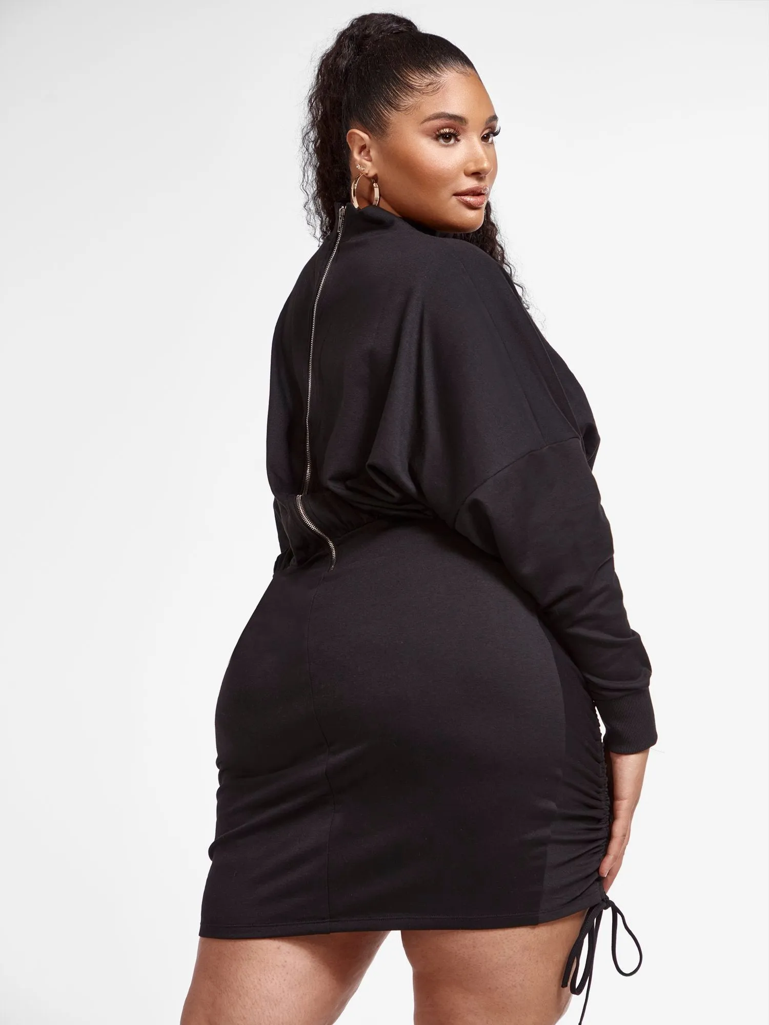 NYC Drawstring Sweatshirt Dress