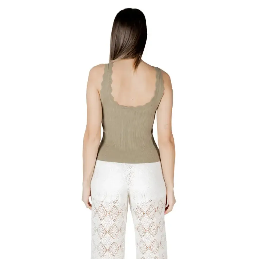 Olive Green Ribbed Tank Top