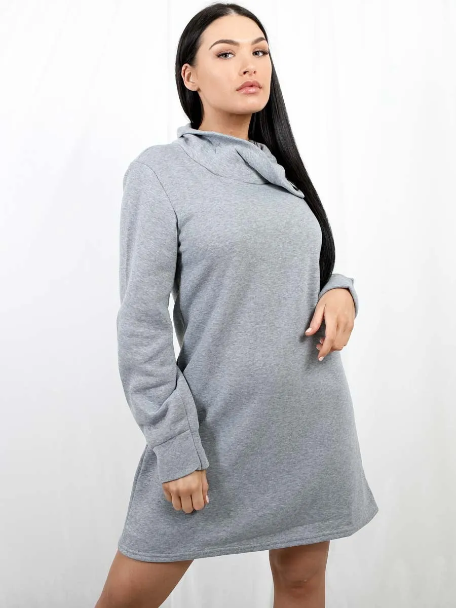 Oversized Fleeced Sweatshirt Dress