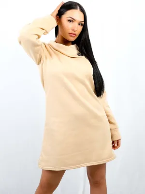 Oversized Fleeced Sweatshirt Dress