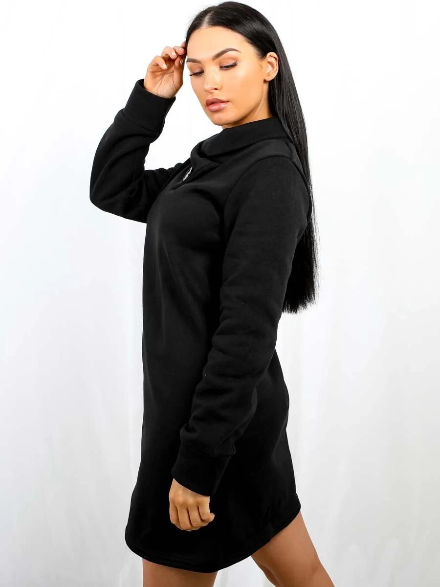 Oversized Fleeced Sweatshirt Dress