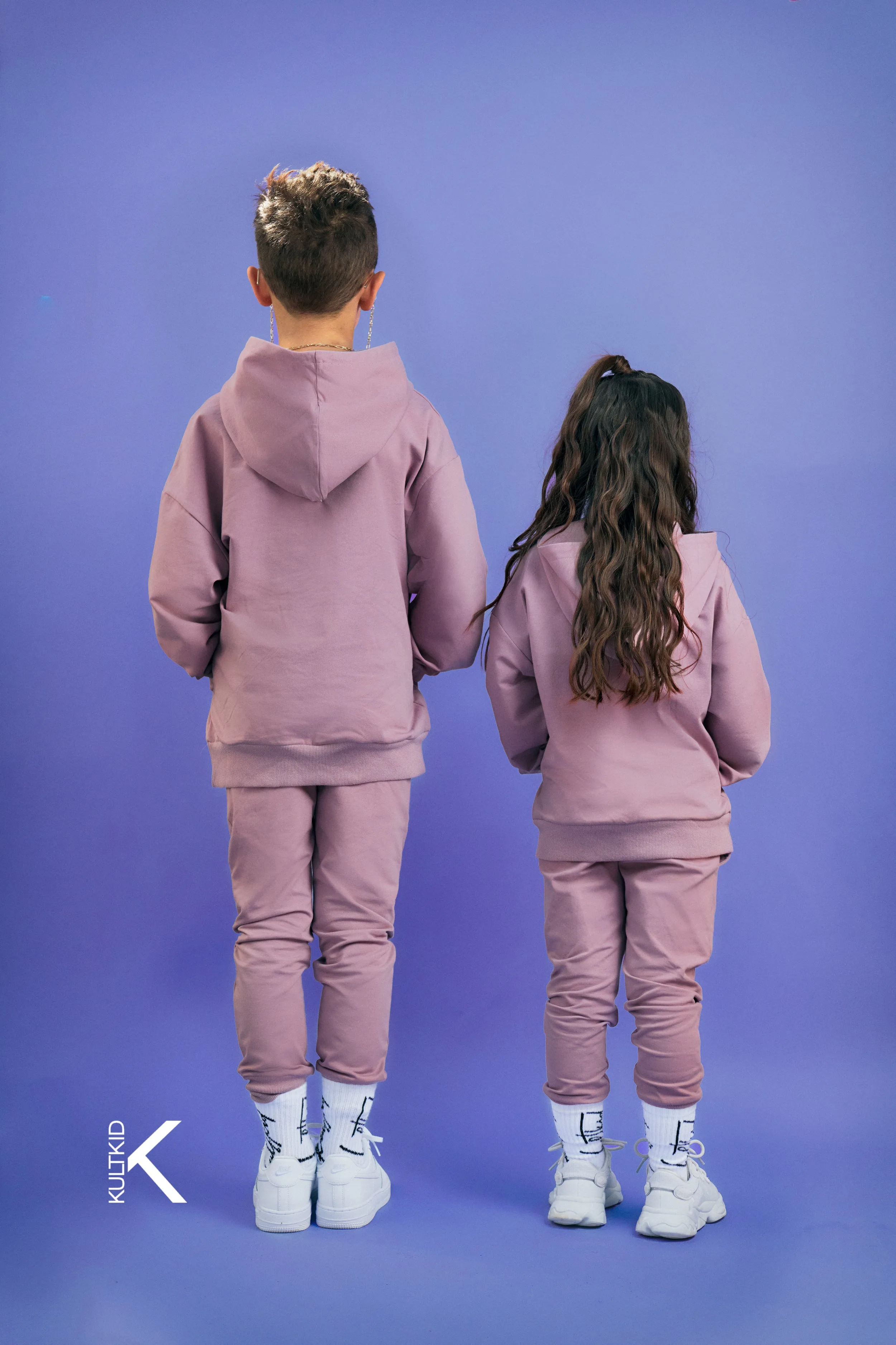 Oversized Hoodie & Tapered Skinny Joggers Set in Purple Rain